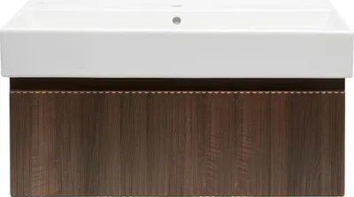 Produktbild von Swiss Aqua Technologies Badezimmerschrank mit Waschbecken Evolution 98 x 30 x 44,8 cm, Tobacco Aida Walnuss