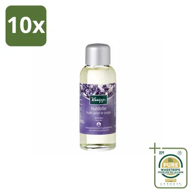 Imagen del producto de 10 aceites corporales relajantes Kneipp, aroma a lavanda, 100 ml cada uno, pack de 10 unidades