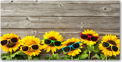 Produktbild von Tulup® Glas-Bild - 100x50 -Wandkunst - Wandbild hinter gehärtetem Sicherheitsglas  - Blumen & Pflanzen - Sonnenblumen - Gelb