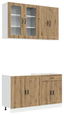 Image de vidaXL Ensemble de cuisine PORTO, 4 pièces, bois composite imitation chêne artisanal