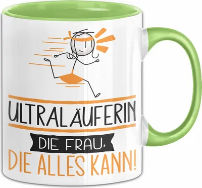 Produktbild von Ultraläuferin Geschenk Tasse Becher Die Frau Die Allen Kann Geschenkidee für eine Ultraläuferin Lustig (Grün)