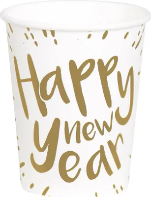 Imagen del producto de Vasos de papel "Feliz Año Nuevo", paquete de 10 unidades