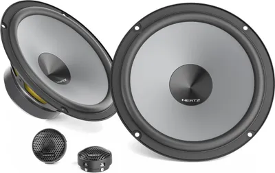 A set of car audio speakers and tweeters.
