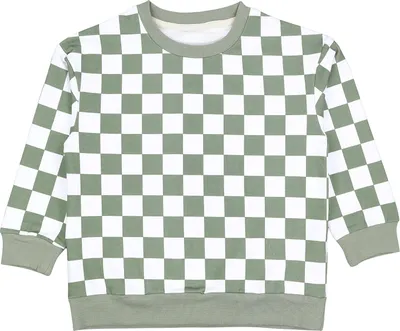 Produktbild von TupTam Kinder Sweatshirt kariert für Jungen & Mädchen aus Bio- Baumwolle, Farbe: Grün/ Weiß kariert , Größe: 134