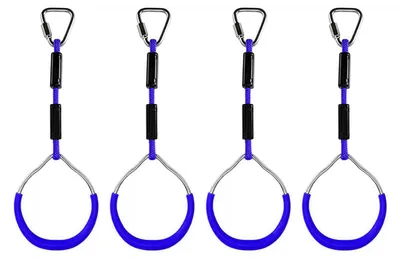 Imagen del producto de Juego de 4 aros para colgar, apto para niños hasta 160 kg, ideal para uso en interiores y exteriores