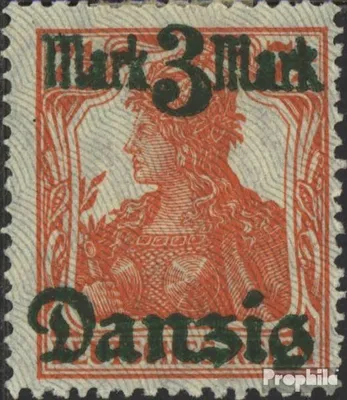 Produktbild von Briefmarken Danzig 1920 Mi 29II Unterdruckspitzen nach unten postfrisch Germania-Aufdruck