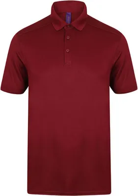 Obrázek produktu pro Henbury H460 | Pánská strečová polokošile + Wick Finish - barva: Burgundy - velikost: M
