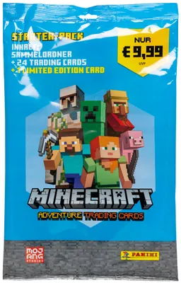Obrázok produktu pre Štartovacie balenie kariet Minecraft - so zberateľskou zložkou, 24 kartami a 1 kartou z limitovanej edície, ideálne pre zberateľov a začiatočníkov