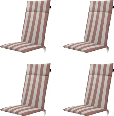 Produktbild von Madison – Amora Hochlehnen-Gartenstuhlkissen – Braun – 120 x 50 x 4 cm – 4er-Set