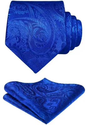Obrázok produktu pre Sada kravaty a vreckovky s paisley vzorom, modrá, univerzálna veľkosť, pre pánov