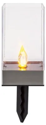 Produktbild von LED Solar Leuchte Fakel klein Flammen Effekt Edelstahl Silber IP44