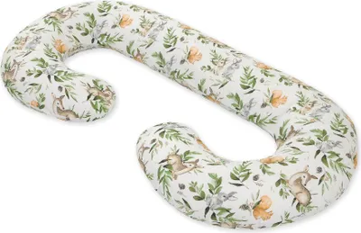 Immagine prodotto di Cuscino di gravidanza tipo C sfoderabile, cuscino per donne incinte, per l'allattamento - Verde bosco