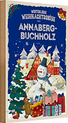 Produktbild von Holzschild Weihnachtsgrüße aus ANNABERG-BUCHHOLZ 20x30cm