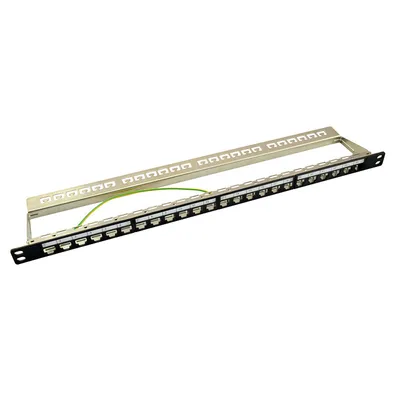 Produktbild von LogiLink NK4040, RJ-45, Nickel, Cat6a, Schwarz, Rackeinbau, 0.5U