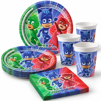 Produktbild von PJ Masks Pyjamahelden Partyset zum Kindergeburtstag 52 tlg.