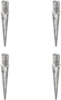 Obrázek produktu pro Alberts 4 x Einschlag-Bodenhülse für Rundholzpfosten, Ø121 mm, Länge 750 mm, feuerverzinkt, zum Einbetonieren