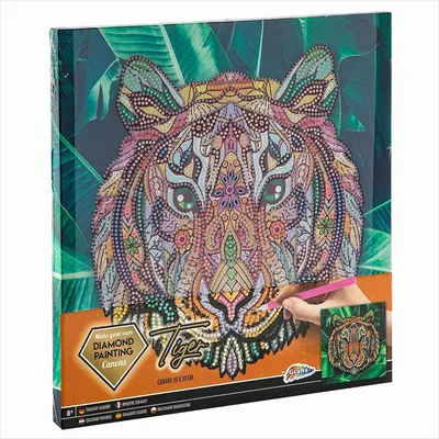 Produktbild von Leinwand Diamant-Gemälde Tiger, 30x30cm