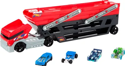 Image de Camion Mega Hauler de Hot Wheels avec 4 voitures