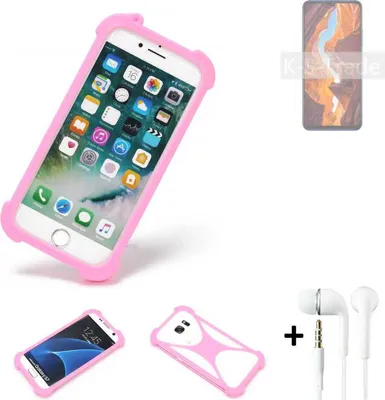 Produktbild von K-S-Trade Bumper + Kopfhörer kompatibel mit Wiko 10 Handy Hülle Schutzhülle Silikon Schutz Hülle Cover Case Silikoncase Silikonbumper TPU Softcase