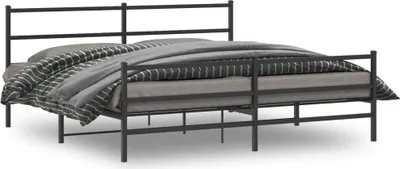 Produktbild von Bettgestell mit Kopf- und Fußteil Metall Schwarz 180x200 cm 355387