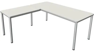 Produktbild von Schreibtisch + Anbautisch Prime 180x80/100x60cm weiß