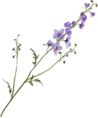 Produktbild von Kunstblume von Silk-ka – Seidenblumen-Ritterspornzweig, weiß-lila, 110 cm, 2 Stück