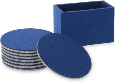 Produktbild von Blaue runde Untersetzer aus Vilt für Gläser und Flaschen