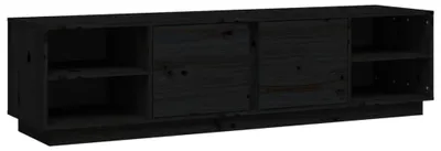 Produktbild von vidaXL TV-Schrank Schwarz 156x40x40 cm Massivholz Kiefer