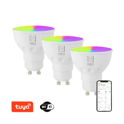 Obrázek produktu pro Immax NEO Smart sada 3x žárovka LED GU10 6W RGB+CCT barevná a bílá, stmívatelná, WiFi