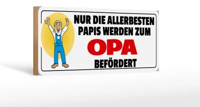 Produktbild von Holzschild Spruch 27x10cm zum Opa befördert