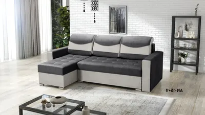 Produktbild von Ecksofa ARTUR mit Schlaffunktion und Bettkasten, L-Form - links - L-Couch, Farben: Hellgrau/Graphitgrau