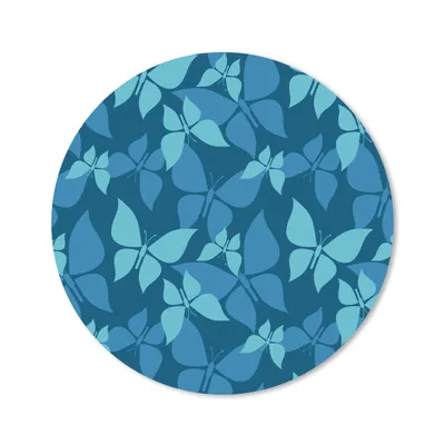 Produktbild von MuchoWow® Mauspad Mousepad Schmetterlinge - Muster - Blau 30x30 cm - Mousepads - Maus Mat - Pad - Mausunterlage - Tischunterlage - Schreibtischmatten