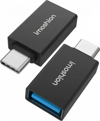 Produktbild von imoshion 2x USB-C (Stecker)-auf-USB-A 3.1 (Buchse)-Adapter – OTG – Schwarz