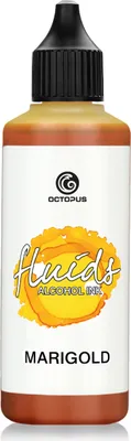 Produktbild von 100 ml Octopus Fluids Alcohol Ink MARIGOLD, Alkoholtinte für Fluid Art und Resin, gelb
