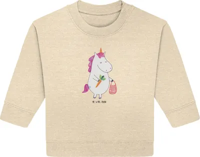 Produktbild von Mr. & Mrs. Panda Organic Baby Pullover Einhorn Vegan 12. - 18. Monat - Natural Raw - Geschenk, Rohkost, Bullover, Gesund essen, Leben, Unicorn, Veganer, Veganismus