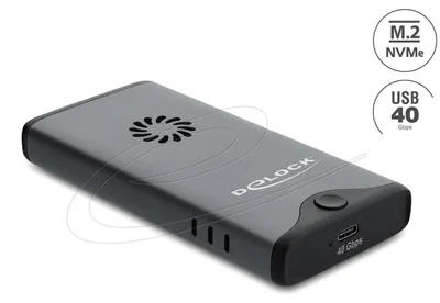 Image de Boîtier Delock USB Type-C™ 40 Gbps pour 1 SSD M.2 NVMe PCIe avec ventilateur