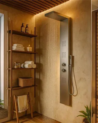 Immagine prodotto di Pannello doccia idromassaggio termostatico effetto cascata in acciaio Quadro