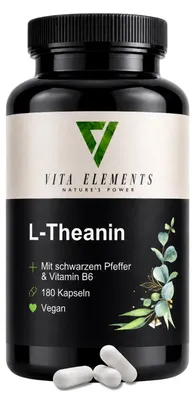 Vita Elements L-théanine 400mg, emballage individuel.