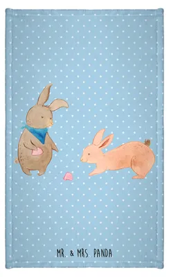 Produktbild von Mr. & Mrs. Panda Handtuch Hasen Muschel - Blau Pastell - Geschenk, Muttertag, Baumwollhandtuch, Freundin, Kleines, Frotteetuch, Muscheln, Ferien, Strand, Klein, Urlaub