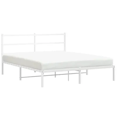 Immagine prodotto di vidaXL Struttura letto con testiera in metallo bianco 150x200 cm