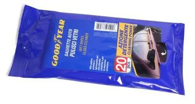 Imagen del producto de Toallitas húmedas para la limpieza de vidrio y superficies de vidrio, 20 unidades, marca Goodyear