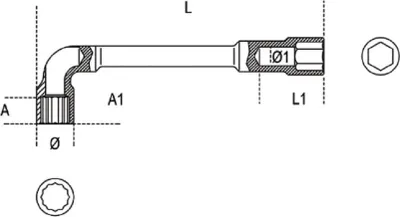 Immagine prodotto di BETA Chiave esagonale offset - 14 mm Cromo lucido