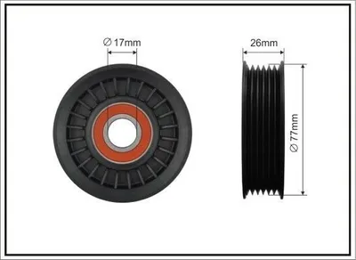 Produktbild von CAFFARO 86-00 Spannrolle Keilrippenriemen 77mm für OPEL Astra H Caravan (A04) Astra H Schrägheck (A04) Astra H GTC (A04) Vectra C Caravan (Z02)