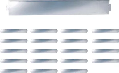 Produktbild von Relaxdays Rasenkante, 20er Set, HxB: 15 x 100 cm, Stahl, flexible Beeteinfassung, Umrandung für Beet & Rasen, silber
