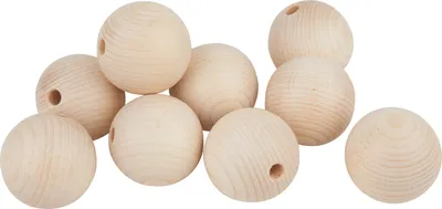 Produktbild von VBS Holzkugeln 60 mm halbgebohrt Bastelkugeln Holzperlen DIY Dekoration