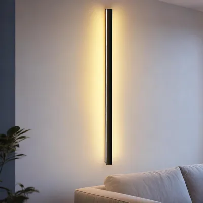 LED-Wandlampe 100 cm, Up Down, Warmweiß, 34 W, Schwarz
