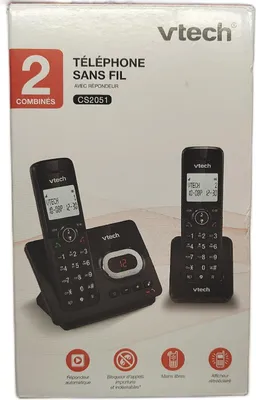 Immagine prodotto di Telefono cordless VTech CS2051 Segreteria telefonica 2 telefoni Modalità ECO+ Moderno