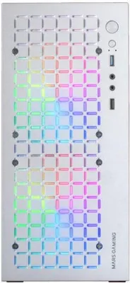 Produktbild von Mars Gaming MC-COREW, Mini Tower, PC, Weiß, micro ATX, Mini-ITX, Metall, Gehärtetes Glas, Gaming