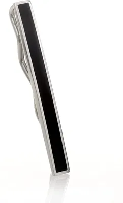 Produktbild von Herren Edelstahl 316L Krawattennadel / Krawattenklammer / Tie Clip schwarz Emailliert - STT006-KA