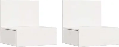 Produktbild von Nachttisch 2 pcs Weiß 42 x 32,5 x 40 cm Massivholz Kiefer